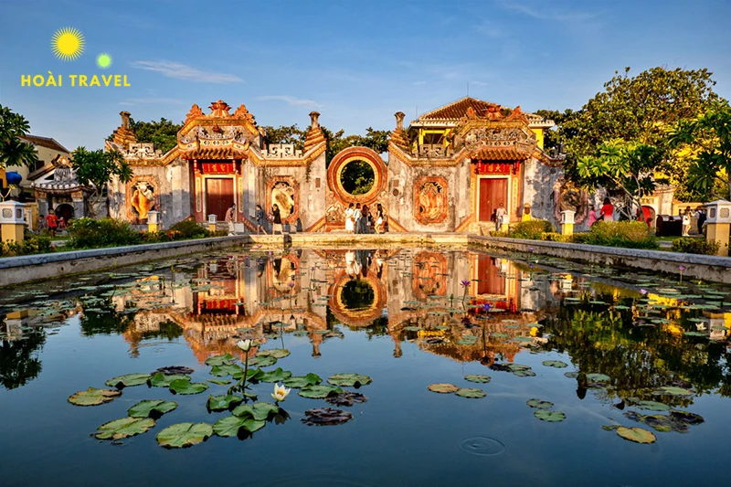 Hồ nước trong xanh có hoa súng rực rỡ